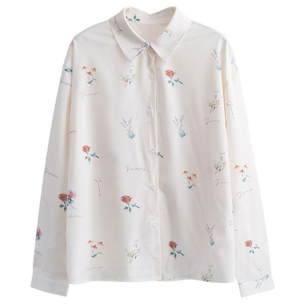 women's shirt floral printed long sleeved outer for spring and summer sale-wt t-shirt, White
women's shirt floral printed long sleeved outer for spring and summer sale-wt t-shirt, White