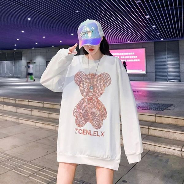 women's hoodies & sweatshirts hoodie crewneck women fashion pink printed harajuku heart-shaped rhinestone plus velvet kawaii streetwear, Black
women's hoodies & sweatshirts hoodie crewneck women fashion pink printed harajuku heart-shaped rhinestone plus velvet kawaii streetwear, Black