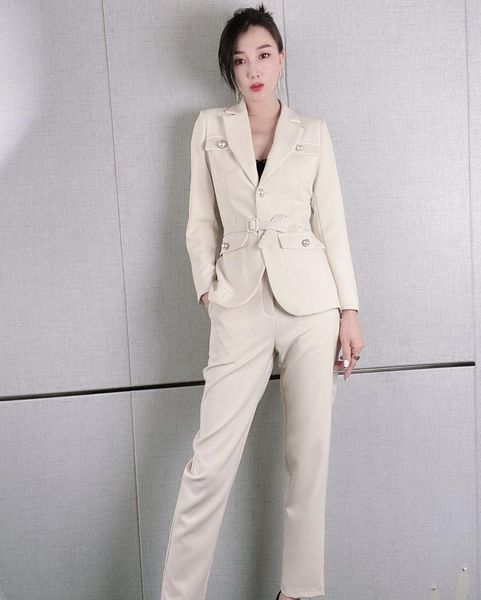 women's two piece pants nanyou 2021 spring fashion temperament celebrity blazer jacket straight suit women's z796, White
women's two piece pants nanyou 2021 spring fashion temperament celebrity blazer jacket straight suit women's z796, White