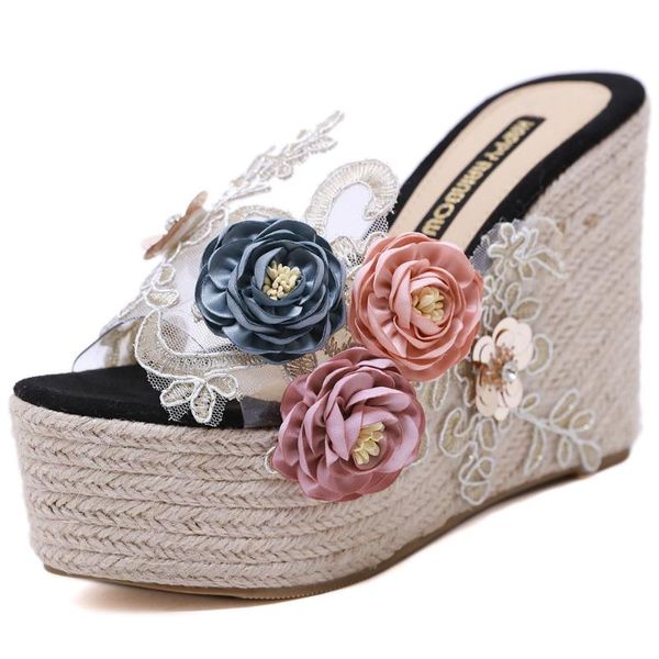 great quality straw platform shoes flowers wedges high heels elegant summer party vacation slipper mules pumps women dress, Black
great quality straw platform shoes flowers wedges high heels elegant summer party vacation slipper mules pumps women dress, Black