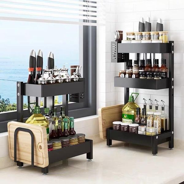 hooks & rails kitchen shelf seasoning household two-layer three-layer multifunctional table knife chopsticks chopping board
hooks & rails kitchen shelf seasoning household two-layer three-layer multifunctional table knife chopsticks chopping board