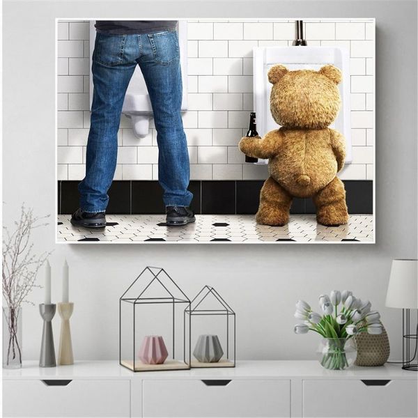 wall stickers self-adhesive funny teddy bear man in toilet poster nordic humor painting minimalist art for bathroom decor
wall stickers self-adhesive funny teddy bear man in toilet poster nordic humor painting minimalist art for bathroom decor