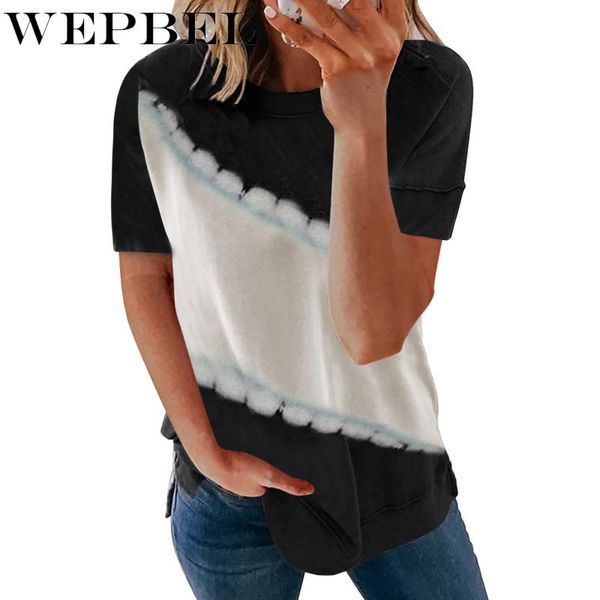 women's t-shirt wepbel casual short sleeve o-neck pullover spring and autumn fashion tie-dye printed loose, White
women's t-shirt wepbel casual short sleeve o-neck pullover spring and autumn fashion tie-dye printed loose, White