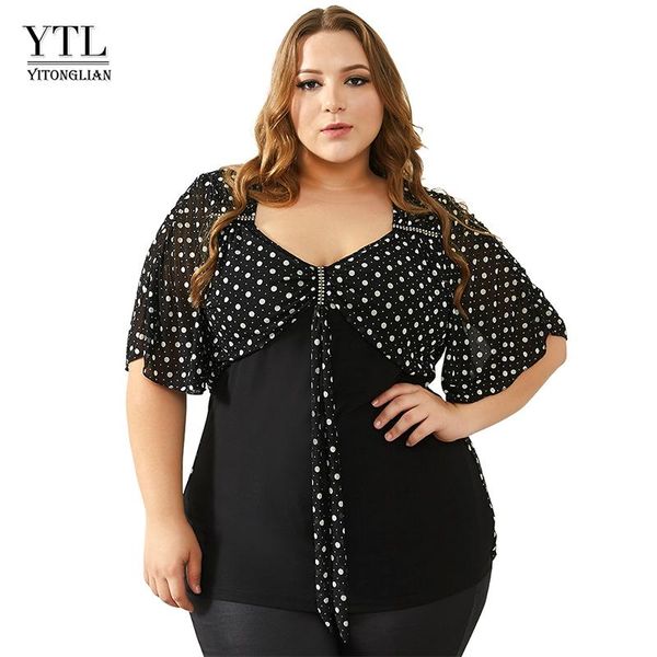 women's t-shirt ytl summer for women plus size tshirt vintage 50s polka dot diamond bow neck batwing sleeve casual shirt tees 8xl h060, White
women's t-shirt ytl summer for women plus size tshirt vintage 50s polka dot diamond bow neck batwing sleeve casual shirt tees 8xl h060, White