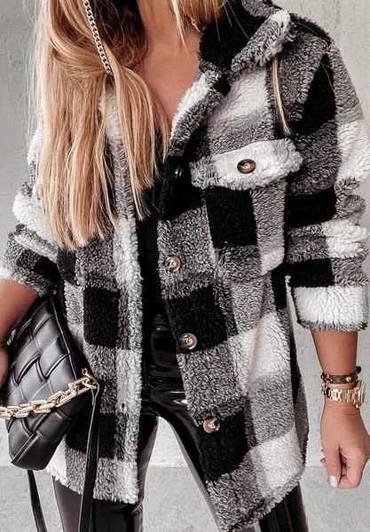 women's jackets puloru winter fuzzy plush elegant fashion women lapel button-down long sleeve coats loose plaids cardigans with pockets, Black;brown
women's jackets puloru winter fuzzy plush elegant fashion women lapel button-down long sleeve coats loose plaids cardigans with pockets, Black;brown