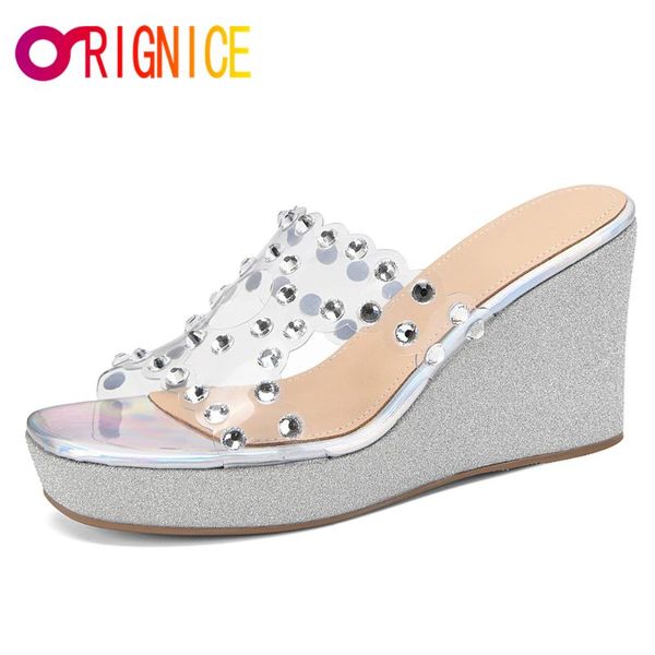 orignice est fashion clear pvc crystals wedges platform high heels leisure summer sandal woman fish mouth slipper dress shoes, Black
orignice est fashion clear pvc crystals wedges platform high heels leisure summer sandal woman fish mouth slipper dress shoes, Black