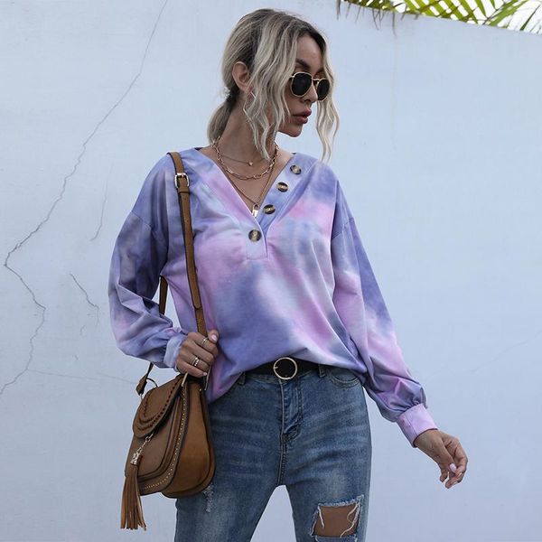 women fashion tie dye sweatshirt casual v-neck long sleeve streetwear female vintage puls size button t-shirt autumn 2021 women's blous, White
women fashion tie dye sweatshirt casual v-neck long sleeve streetwear female vintage puls size button t-shirt autumn 2021 women's blous, White