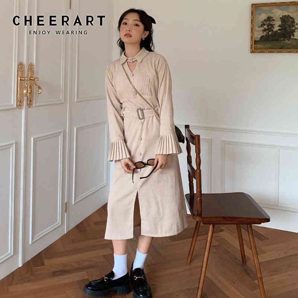 corduroy long sleeve winter dress women flare tunic a line ladies midi with belt korean fashion 210427, Black;gray
corduroy long sleeve winter dress women flare tunic a line ladies midi with belt korean fashion 210427, Black;gray