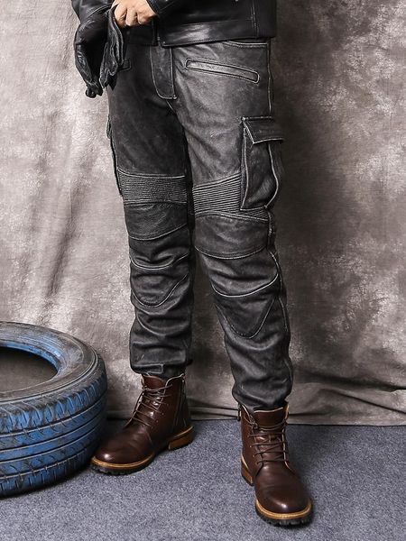 motorcycle leather pants men do old head layer cowhide riding fall winter leisure trousers men's & faux, Black
motorcycle leather pants men do old head layer cowhide riding fall winter leisure trousers men's & faux, Black