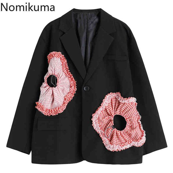 nomikuma black flowers elegant blazer coat spring new long sleeve notched collar suit jacket causal women blazers 6e062 210427, Black;brown
nomikuma black flowers elegant blazer coat spring new long sleeve notched collar suit jacket causal women blazers 6e062 210427, Black;brown