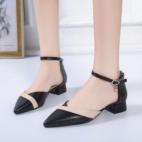 sandals 2021 pointed toe buckle cap women summer thick heel mid-heel single shoes fashion women's, Black
sandals 2021 pointed toe buckle cap women summer thick heel mid-heel single shoes fashion women's, Black