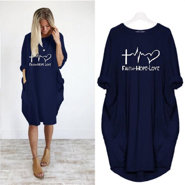 women's swimwear 2021 summer round neck long sleeve printed autumn and winter loose dress, White;black
women's swimwear 2021 summer round neck long sleeve printed autumn and winter loose dress, White;black
