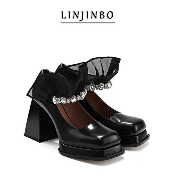 dress shoes vintage mary jane women lace rhinestone buckle high heels thick heel square toe pumps 2021 ins recommend, Black
dress shoes vintage mary jane women lace rhinestone buckle high heels thick heel square toe pumps 2021 ins recommend, Black