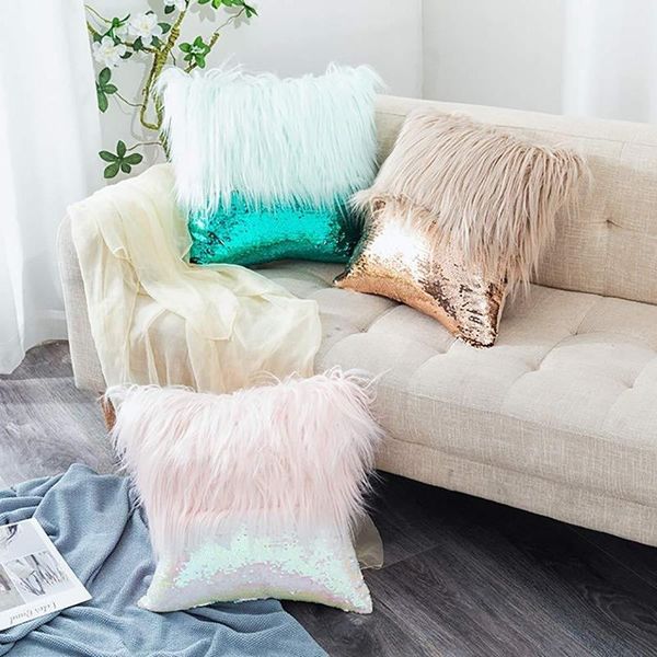 cushion/decorative pillow long plush furry sequins splicing cushion covers home decor scale glitters living room sofa throw cases
cushion/decorative pillow long plush furry sequins splicing cushion covers home decor scale glitters living room sofa throw cases