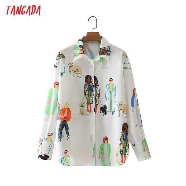 tangada women vintage print oversized chiffon shirt long sleeve chic female casual loose shirt 4t56 210609, White
tangada women vintage print oversized chiffon shirt long sleeve chic female casual loose shirt 4t56 210609, White