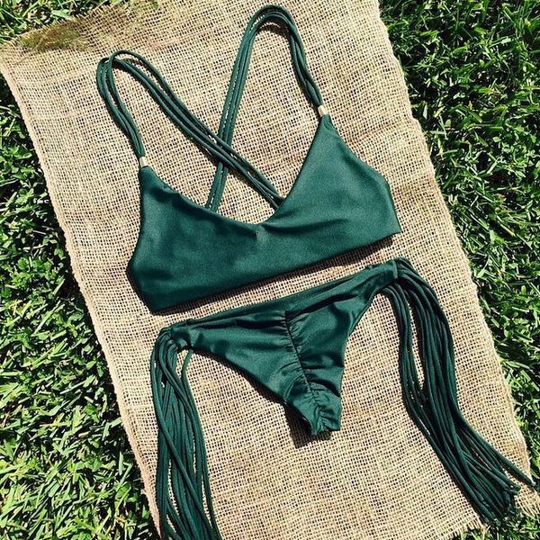 womens swimwear fringed beach brazilian bikini set wrinkled green elastic swimsuit bathing suit biquini maillot de bain e542by, White;black
womens swimwear fringed beach brazilian bikini set wrinkled green elastic swimsuit bathing suit biquini maillot de bain e542by, White;black