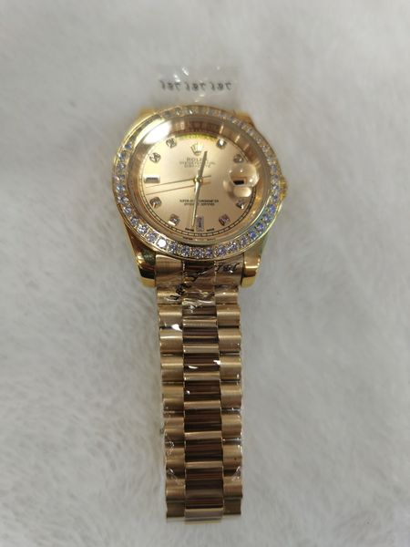 with original box luxury fashion watches 18k yellow gold diamond dial & bezel 18038 automatic men's watch wristwatch 8650, Slivery;brown
with original box luxury fashion watches 18k yellow gold diamond dial & bezel 18038 automatic men's watch wristwatch 8650, Slivery;brown