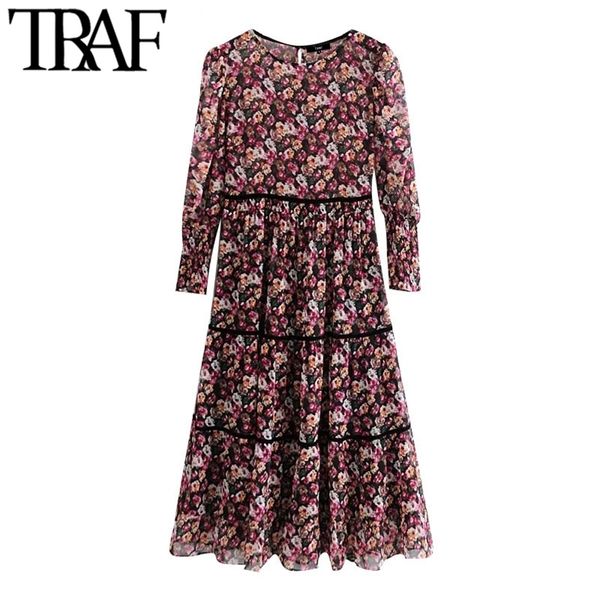women fashion patchwork floral print chiffon midi dress vintage long sleeve with lining female dresses vestidos 210507, Black;gray
women fashion patchwork floral print chiffon midi dress vintage long sleeve with lining female dresses vestidos 210507, Black;gray