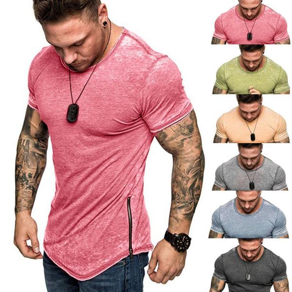 men's fashion slim t-shirts side zipper patchwork fit o neck tees short sleeve summer muscle solid casual shirts, White;black
men's fashion slim t-shirts side zipper patchwork fit o neck tees short sleeve summer muscle solid casual shirts, White;black
