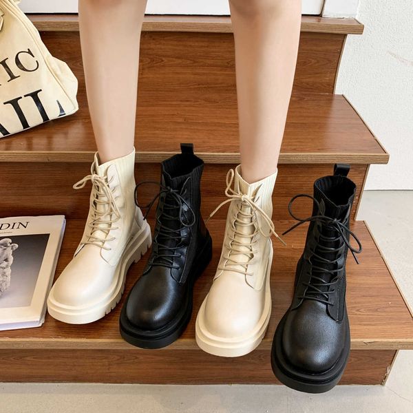 round toe short tube martin boots for women autumn 2021 british wind with lace-up fashion boots for women y1018, Black
round toe short tube martin boots for women autumn 2021 british wind with lace-up fashion boots for women y1018, Black