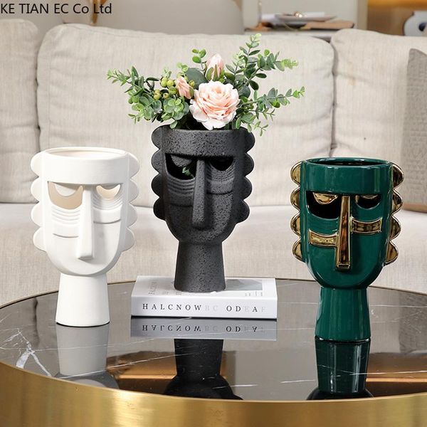 european-style ceramic human head vase hollow face deco deskflower arrangement abstract character sculpture home vases
european-style ceramic human head vase hollow face deco deskflower arrangement abstract character sculpture home vases