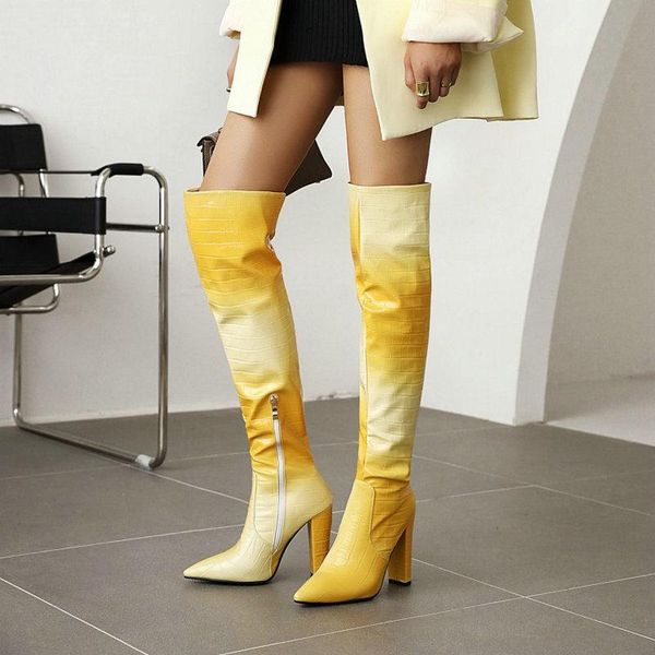 boots sianie tianie 2021 winter colorful yellow color woman shoes block high heels thigh overknees over-the-knee, Black
boots sianie tianie 2021 winter colorful yellow color woman shoes block high heels thigh overknees over-the-knee, Black