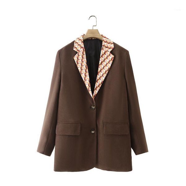 women's suits & blazers woman vintage brown patchwork blazer 2021 autumn female long sleeve single breasted ladies high street outerwer, White;black
women's suits & blazers woman vintage brown patchwork blazer 2021 autumn female long sleeve single breasted ladies high street outerwer, White;black