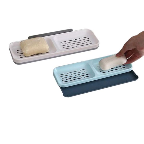 bathroom storage & organization 2 grid suction cup soap dish holder wall mounted draining double layers container shower case
bathroom storage & organization 2 grid suction cup soap dish holder wall mounted draining double layers container shower case