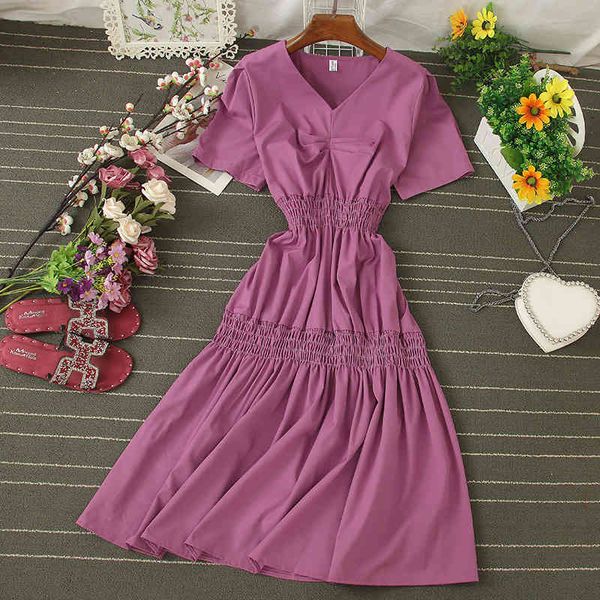 spring summer women's v neck dress short sleeve high waist solid fold casual seaside fashion ladies 210520, Black;gray
spring summer women's v neck dress short sleeve high waist solid fold casual seaside fashion ladies 210520, Black;gray