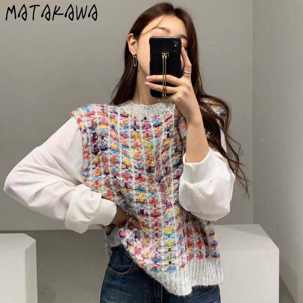 loose heavy tweed fake two-piece puff sleeve woman sweaters korea autumn fashion round neck ladies pullover 210506, White;black
loose heavy tweed fake two-piece puff sleeve woman sweaters korea autumn fashion round neck ladies pullover 210506, White;black
