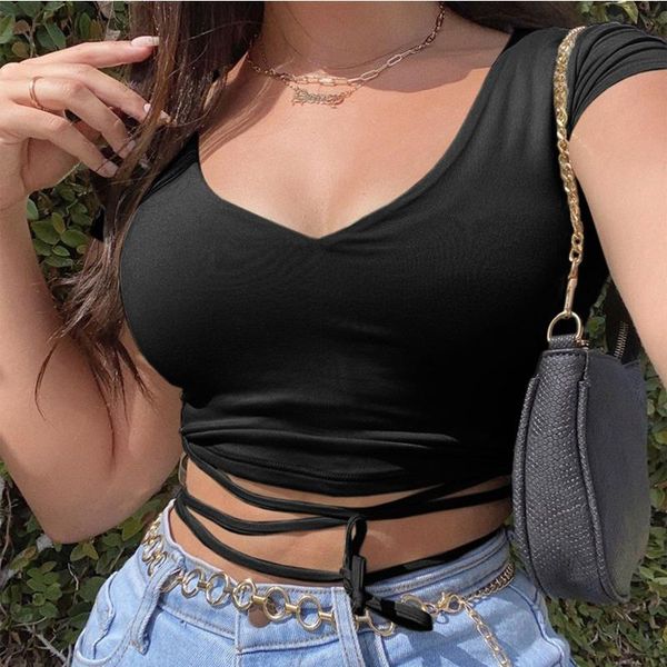 women's t-shirt 2021 summer solid v neck t shirts women short sleeve crop ladies casual tees female white pink #lr3