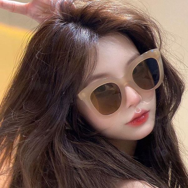 sunglasses cat's eye oval apricot beige frame women's monroe fashion men's glasses anti uv400, White;black
sunglasses cat's eye oval apricot beige frame women's monroe fashion men's glasses anti uv400, White;black