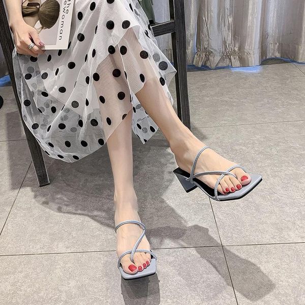 slippers high heel clip-toe sandals women square toe summer outdoor fashion narrow band thick 2021, Black
slippers high heel clip-toe sandals women square toe summer outdoor fashion narrow band thick 2021, Black