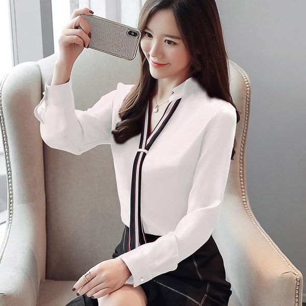 summer stand collar pullover women blouse chiffon office lady long sleeve korean style fashion solid white red clothing women's blouse
summer stand collar pullover women blouse chiffon office lady long sleeve korean style fashion solid white red clothing women's blouse