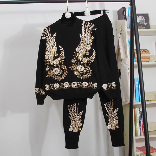 pant tracksuit knitted set women handwork beading sequins embroidery sweater pencil pants 2 piece outfits female loose knitting suit, White
pant tracksuit knitted set women handwork beading sequins embroidery sweater pencil pants 2 piece outfits female loose knitting suit, White