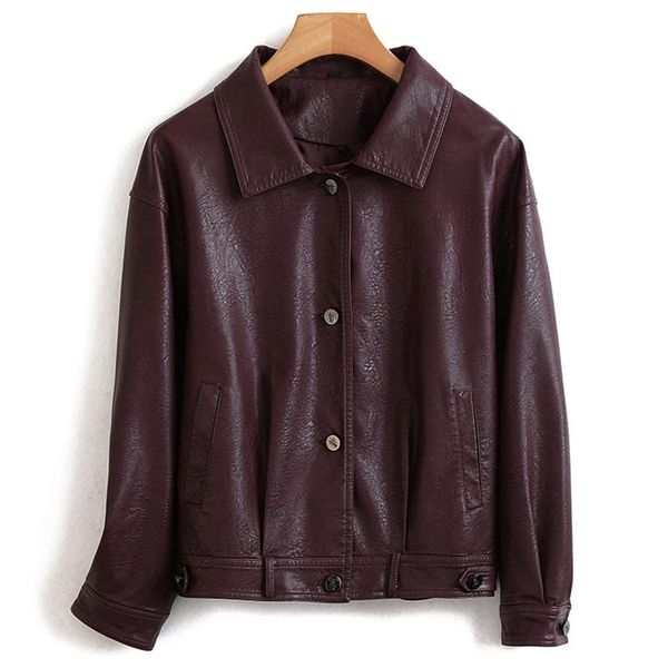 women's leather & faux autumn short soft purple jacket women long sleeve korean fashion coat single breasted black top
women's leather & faux autumn short soft purple jacket women long sleeve korean fashion coat single breasted black top