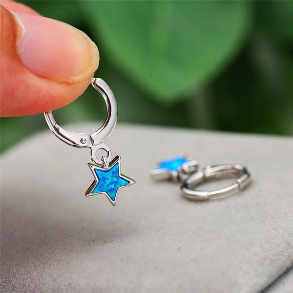 hoop & huggie vintage female white blue opal stone earrings cute star bridal wedding charm silver color small for women, Golden;silver
hoop & huggie vintage female white blue opal stone earrings cute star bridal wedding charm silver color small for women, Golden;silver