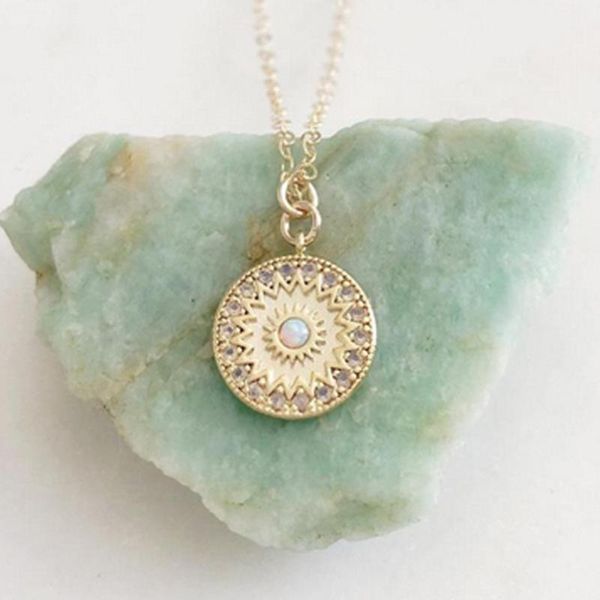 pendant necklaces dainty gold coin fire opal necklace crystal chain for women girl statement trendy jewelry, Silver
pendant necklaces dainty gold coin fire opal necklace crystal chain for women girl statement trendy jewelry, Silver