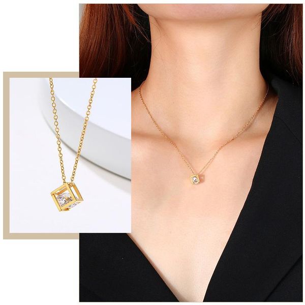 chic hollow cube pendant necklaces for women gold color stainless steel metal coin charms choker collar gifts her jewelry, Silver
chic hollow cube pendant necklaces for women gold color stainless steel metal coin charms choker collar gifts her jewelry, Silver