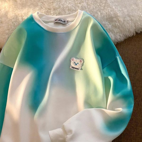 women's hoodies & sweatshirts chic tie dye white sweatshirt women bear head embroidery korean fashion 2021 autumn long sleeve plus siz, Black
women's hoodies & sweatshirts chic tie dye white sweatshirt women bear head embroidery korean fashion 2021 autumn long sleeve plus siz, Black