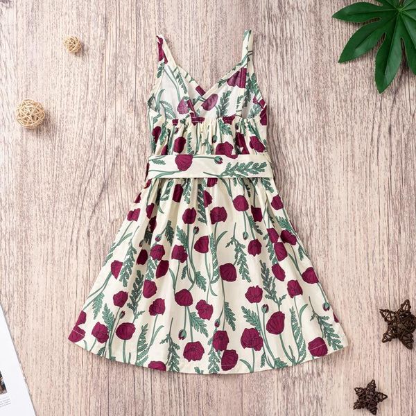 girl's dresses toddler kids baby girls summer sleeveless sling floral printed dress princess 3 4 5 6 years, Red;yellow
girl's dresses toddler kids baby girls summer sleeveless sling floral printed dress princess 3 4 5 6 years, Red;yellow