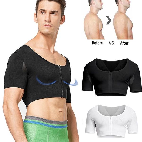 gym clothing men gynecomastia body shaper zipper control slimming chest boobs shapewear back posture invisiable undershirt male, White;black
gym clothing men gynecomastia body shaper zipper control slimming chest boobs shapewear back posture invisiable undershirt male, White;black