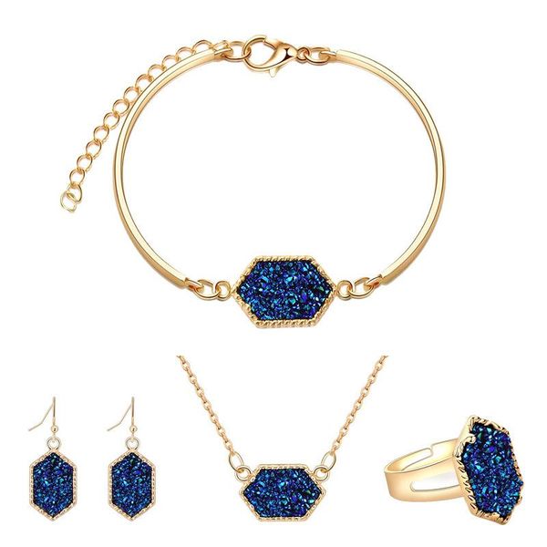 earrings & necklace dubai fashion jewelry sets creative colorful crystal pendant bracelet engagement gift for women ring, Silver
earrings & necklace dubai fashion jewelry sets creative colorful crystal pendant bracelet engagement gift for women ring, Silver