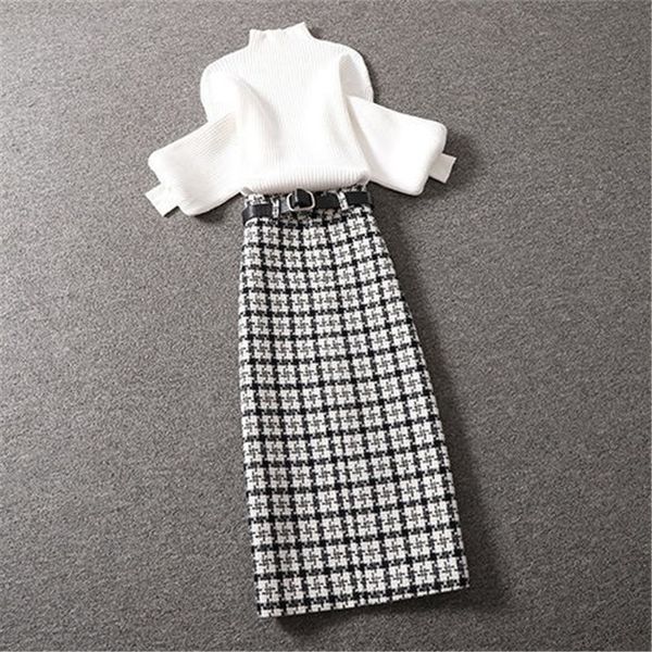 two piece dress cbafu tweed terno com saia de malha tricotada outono inverno maduro temperamento xadrez longa cinto tw0 peça conjunto m245 2, White
two piece dress cbafu tweed terno com saia de malha tricotada outono inverno maduro temperamento xadrez longa cinto tw0 peça conjunto m245 2, White