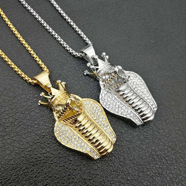 pendant necklaces hip hop rhinestones paved bling iced out stainless steel crown snake necklace for men rapper jewelry fashion gift, Silver
pendant necklaces hip hop rhinestones paved bling iced out stainless steel crown snake necklace for men rapper jewelry fashion gift, Silver