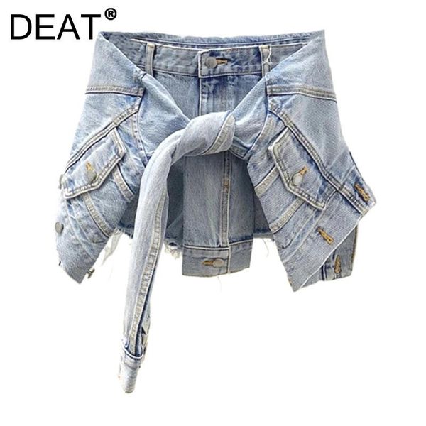 women's shorts deat 2021 women fashion slim blue patchwork made old washed fake two-piece denim high waist summer and autumn 7e7052, White;black
women's shorts deat 2021 women fashion slim blue patchwork made old washed fake two-piece denim high waist summer and autumn 7e7052, White;black
