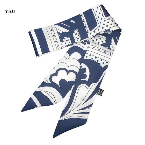 scarves 95cm*5cm small silk scarf women 2021 h big brand print floral bag ribbons fashion head long skinny, Blue;gray
scarves 95cm*5cm small silk scarf women 2021 h big brand print floral bag ribbons fashion head long skinny, Blue;gray