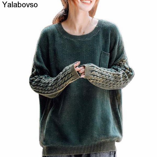 women's sweaters autumn and winter 2021 water retro pullover loose long sleeve sweater female o neck green color yalabovso, White;black
women's sweaters autumn and winter 2021 water retro pullover loose long sleeve sweater female o neck green color yalabovso, White;black