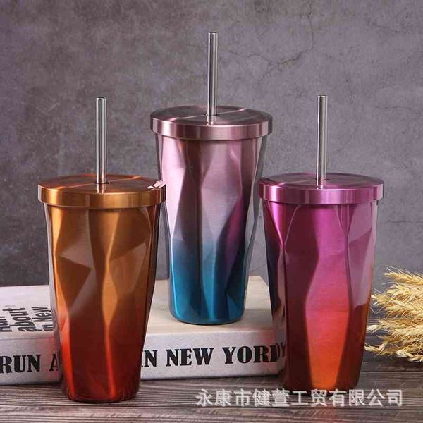 creative stainless steel straw gradual diamond coffee cup irregular outdoor portable insulation cup
creative stainless steel straw gradual diamond coffee cup irregular outdoor portable insulation cup