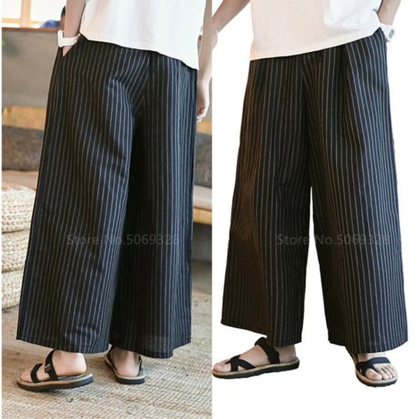 pants men casual japanese kimono traditional wide leg man loose cotton linen fabric striped samurai elastic waist trousers ethnic clothing, Red
pants men casual japanese kimono traditional wide leg man loose cotton linen fabric striped samurai elastic waist trousers ethnic clothing, Red